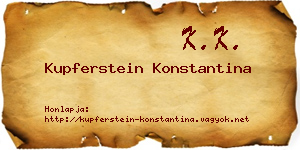 Kupferstein Konstantina névjegykártya